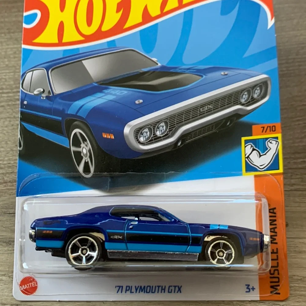 Hot Wheels Car 1971 Plymouth GTX Blue Car HotWheels Muscle Mania Mattel 2023 New